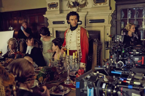 Filming Poldark Chavenage